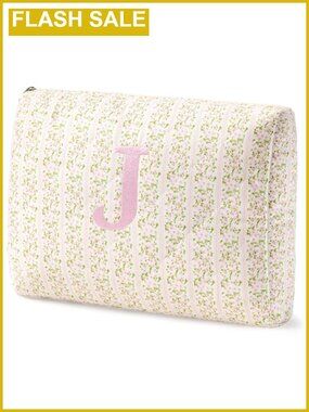 Quilted Cotton Makeup Bag Floral Cosmetic Travel Organizer
